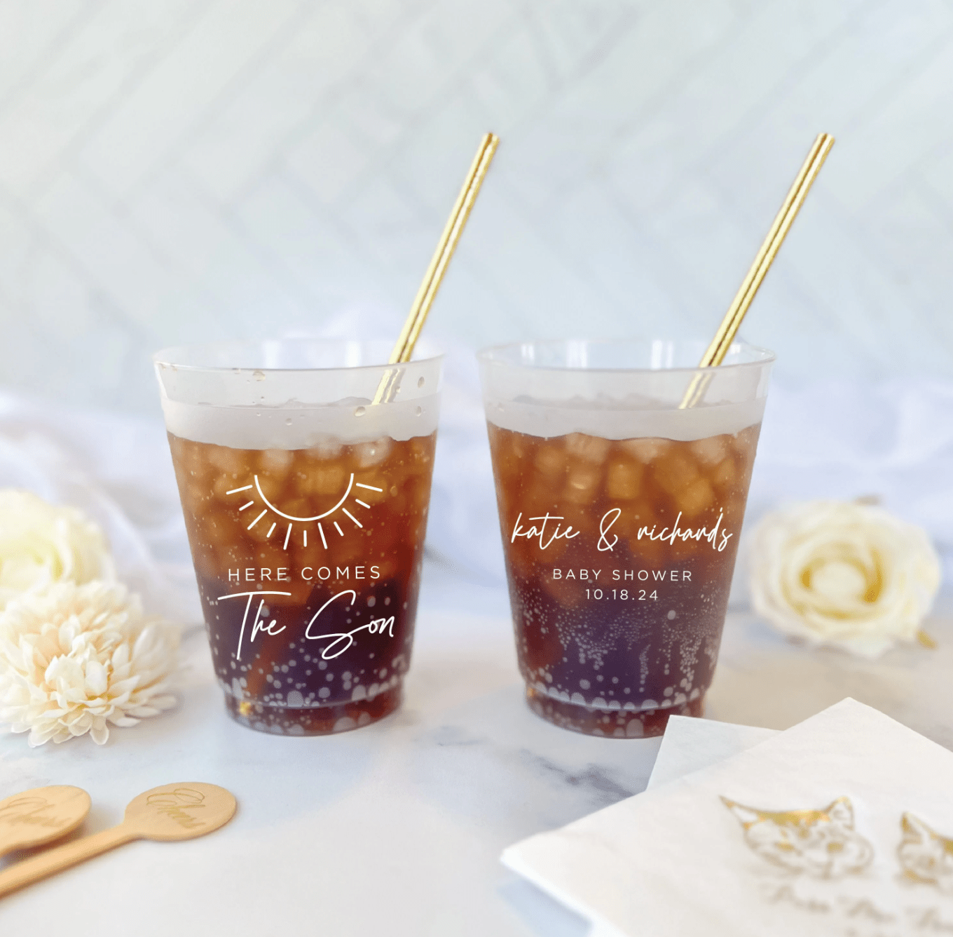 Here Comes The Son Baby Shower Frosted Plastic Cups - Cup - Frosted