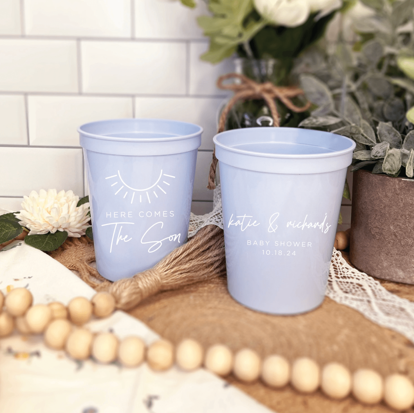 Here Comes The Son Baby Shower Stadium Cups - Cup - Stadium