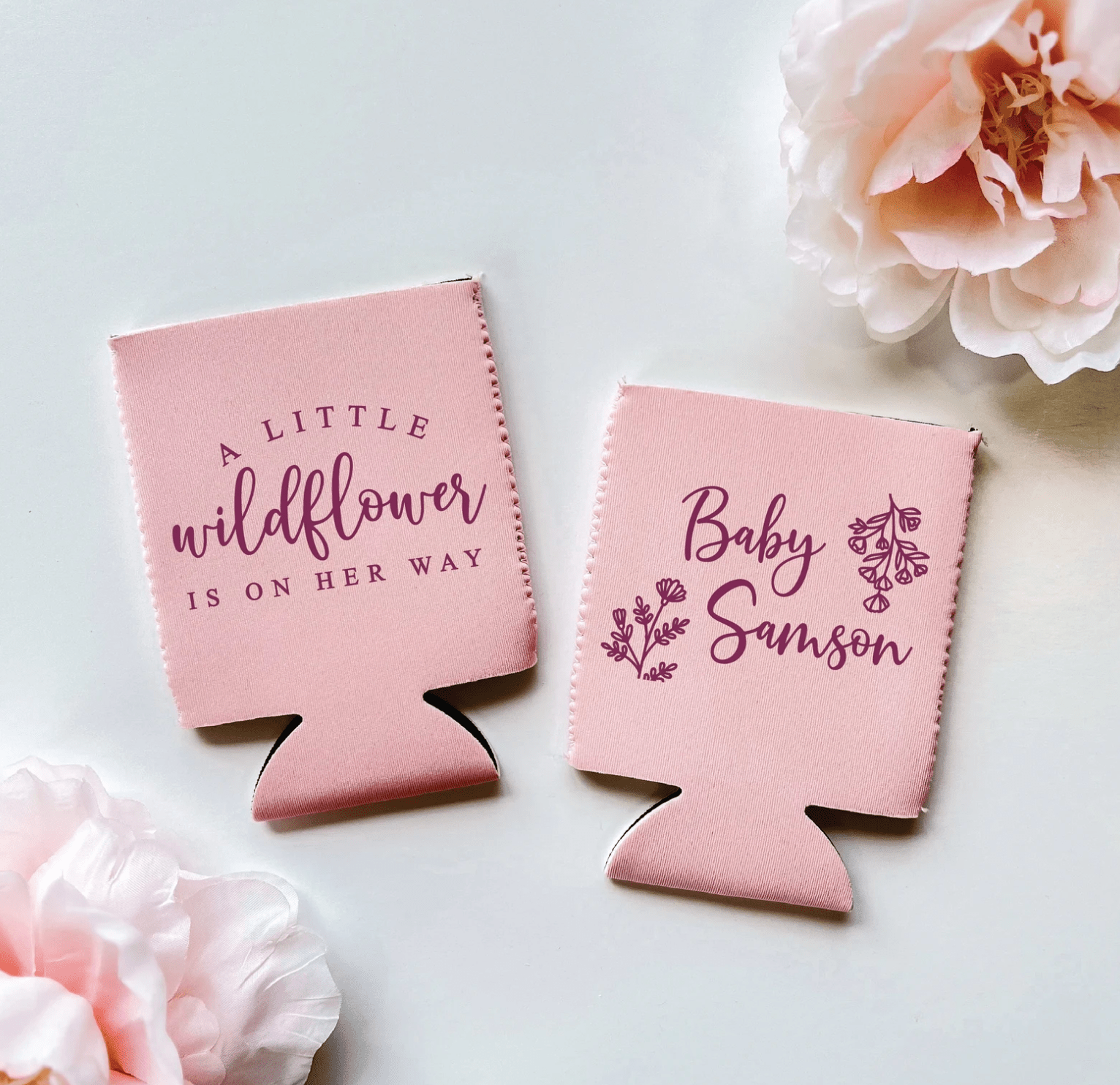 A Little Wildflower Baby Shower Can Cooler - Can Cooler