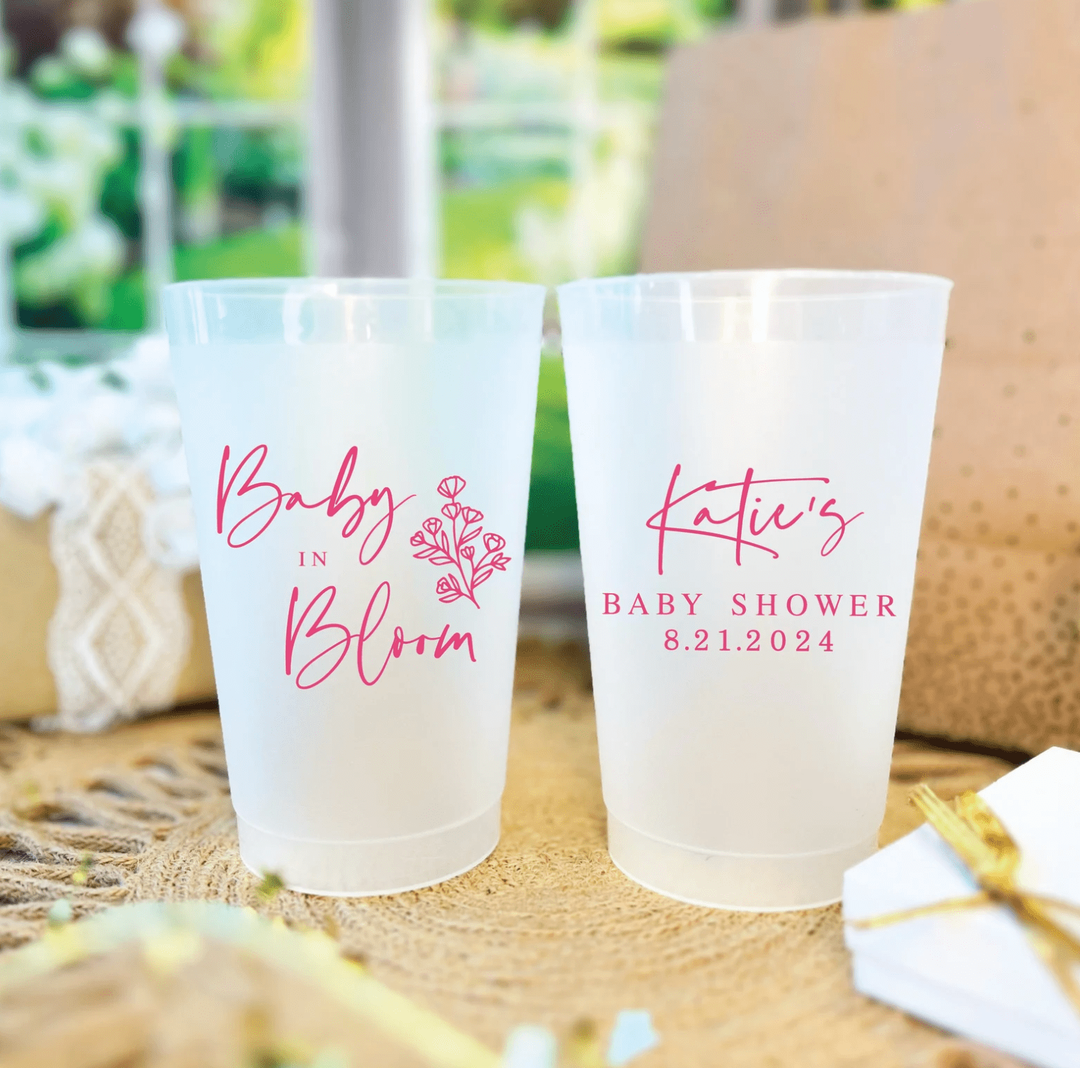 Baby in Bloom Baby Shower Frosted Plastic Cups - Cup - Frosted