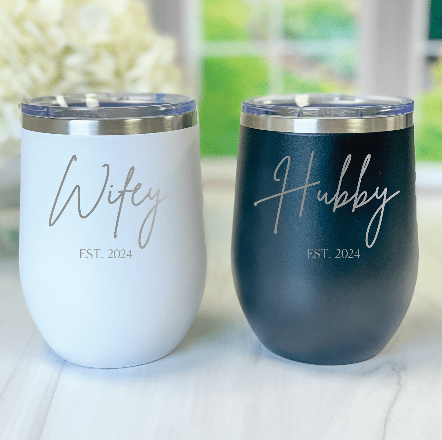 Personalized Mr and Mrs Wine Tumbler Gift Set - Wine Tumbler
