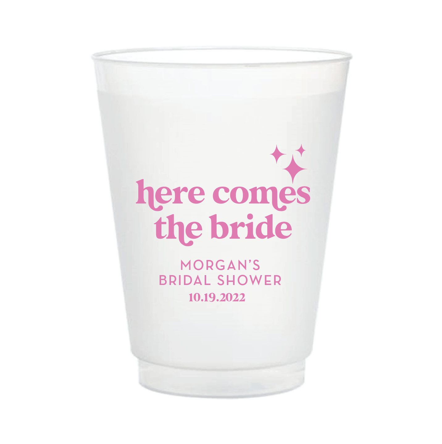 Here Comes the Bride - Bridal Shower Frosted Plastic Cups - Cup - Frosted