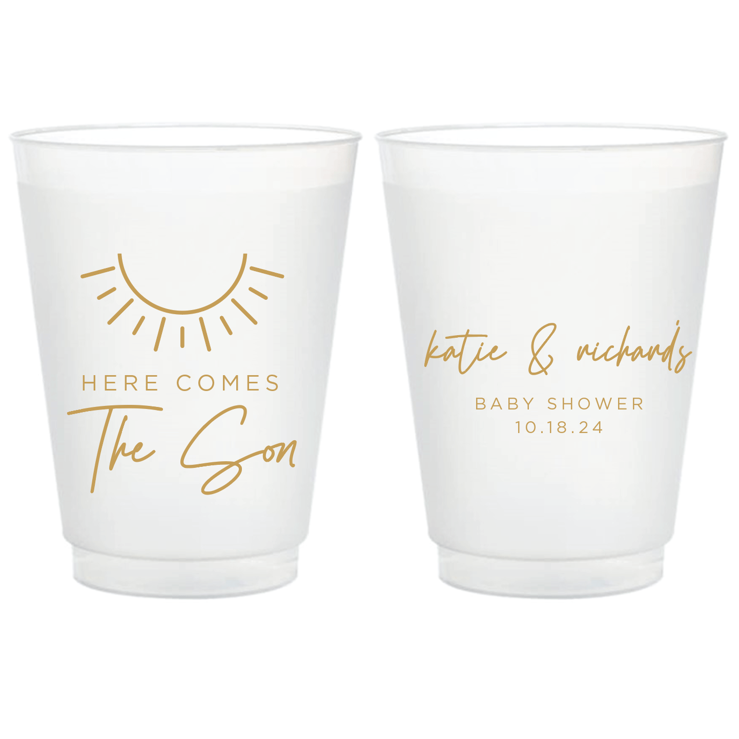 Here Comes The Son Baby Shower Frosted Plastic Cups - Cup - Frosted