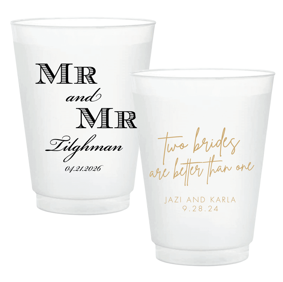 LGBT Wedding Frosted Plastic Cups - More Options Available - Cup - Frosted