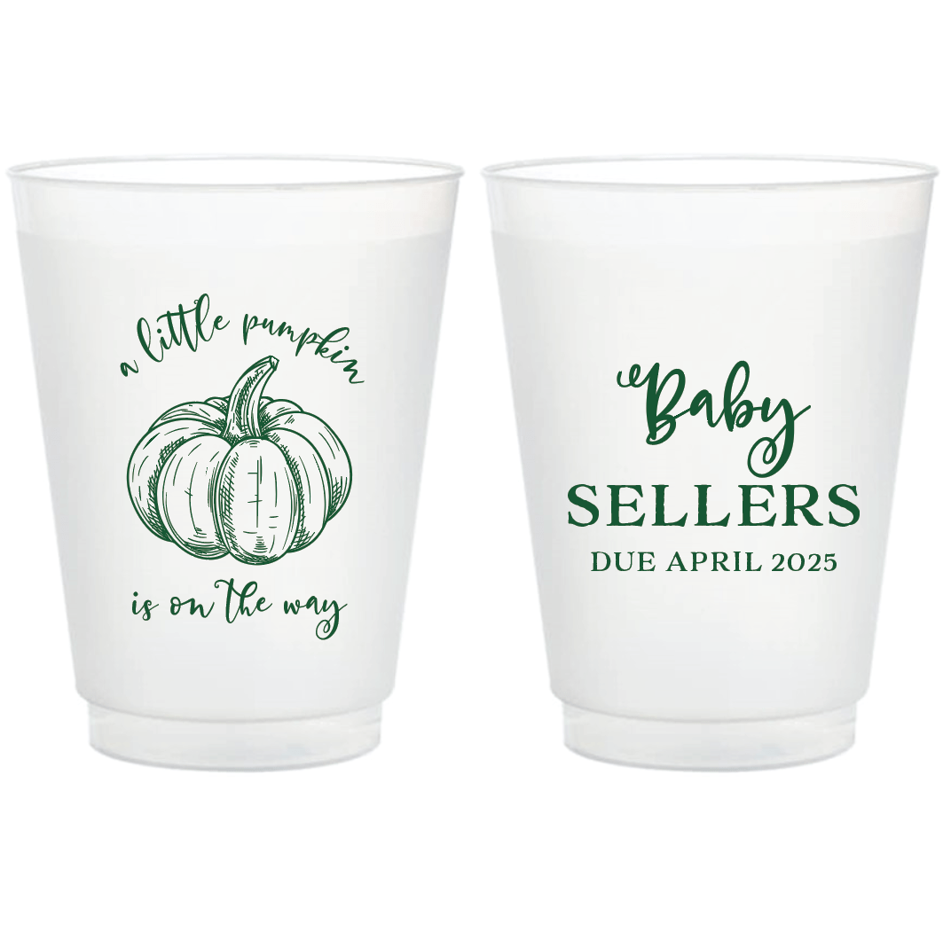 Little Pumpkin Baby Shower Frosted Plastic Cups - Cup - Frosted