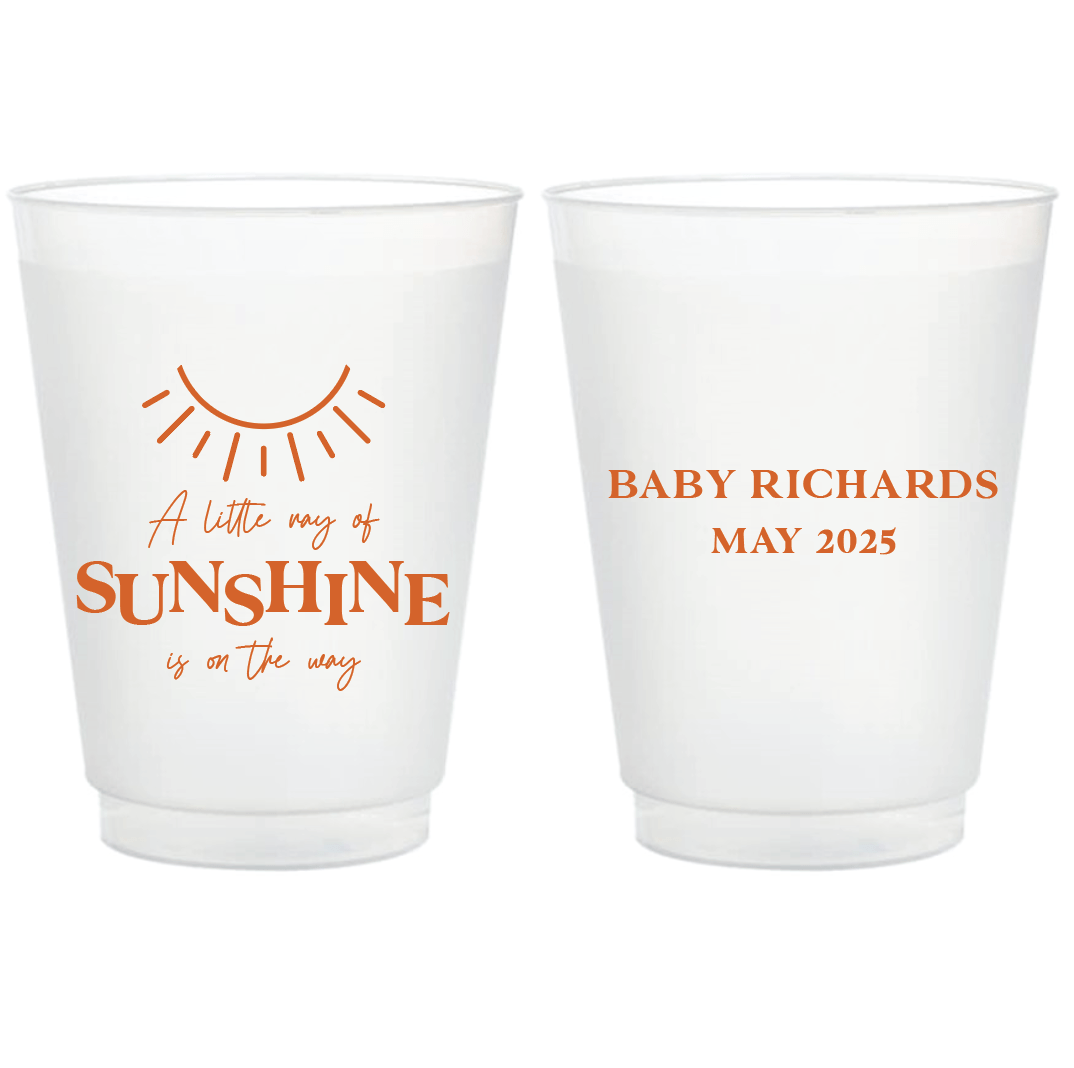 Little Ray of Sunshine Baby Shower Frosted Plastic Cups - Cup - Frosted