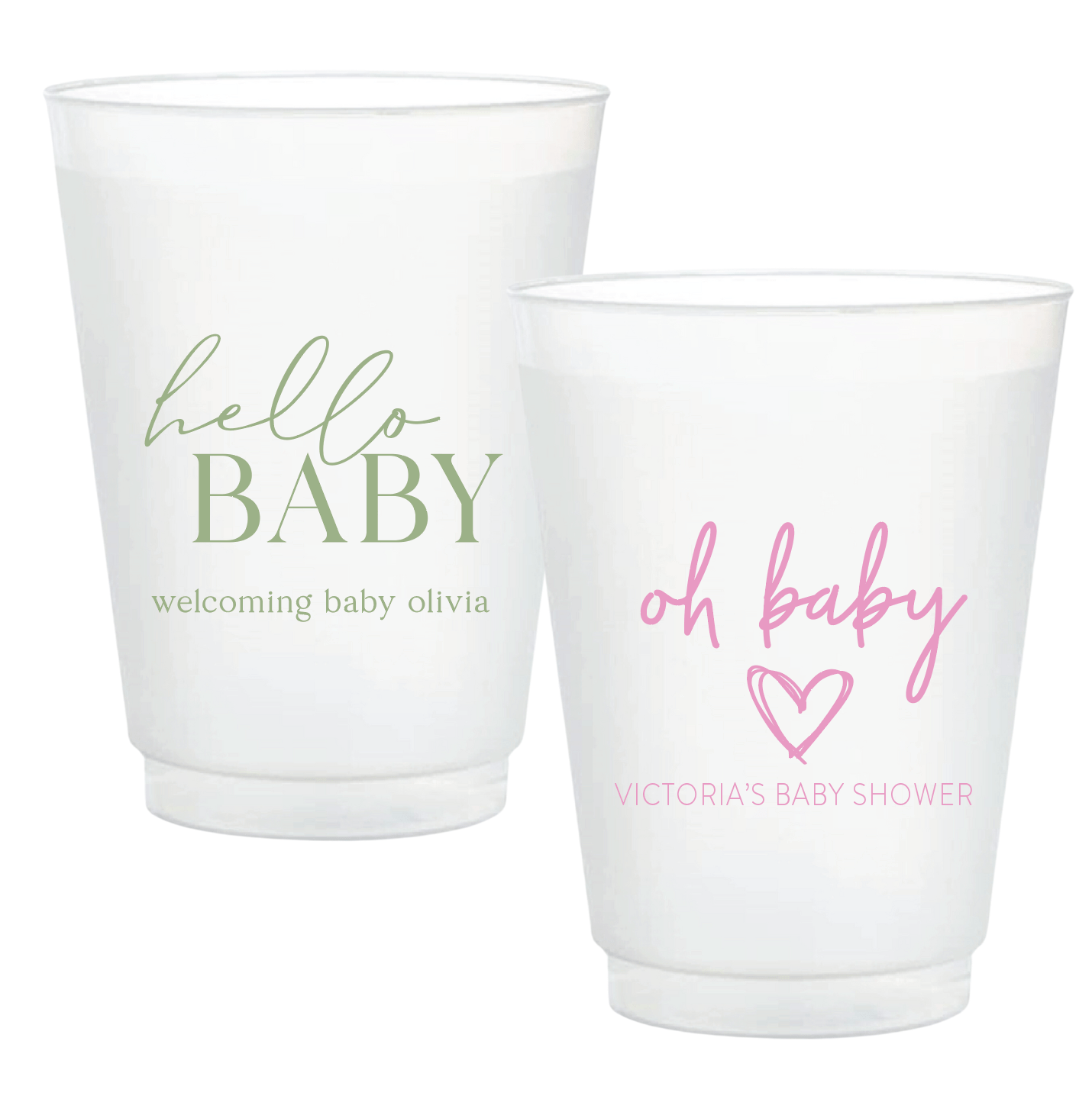 Personalized Baby Shower Frosted Plastic Cups - Cup - Frosted