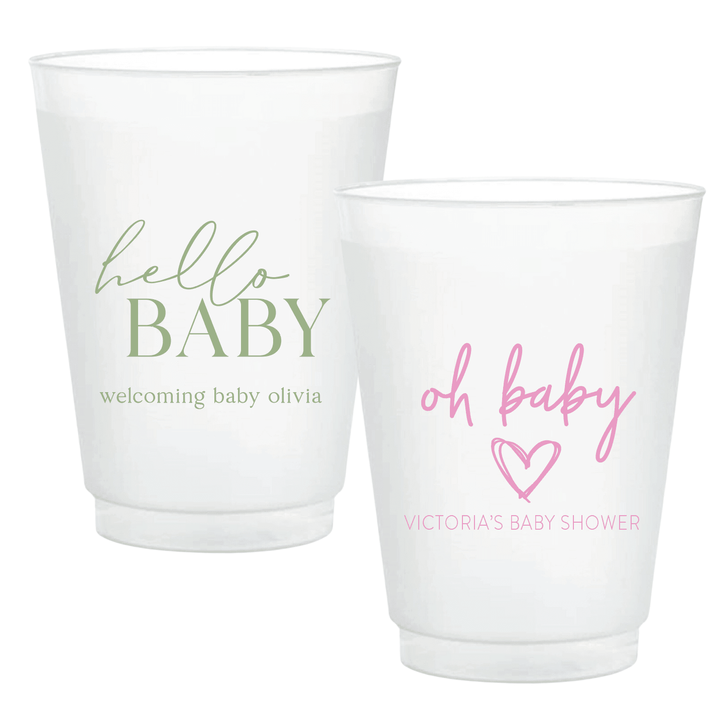 Personalized Baby Shower Frosted Plastic Cups - Cup - Frosted