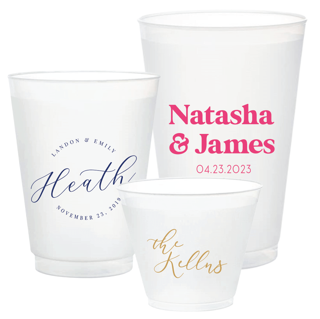 Personalized Wedding Frosted Plastic Cups - Cup - Frosted