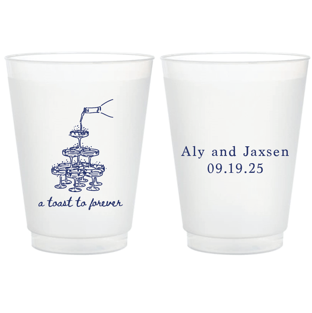 A Toast to Forever Wedding Frosted Plastic Cups - Cup - Frosted