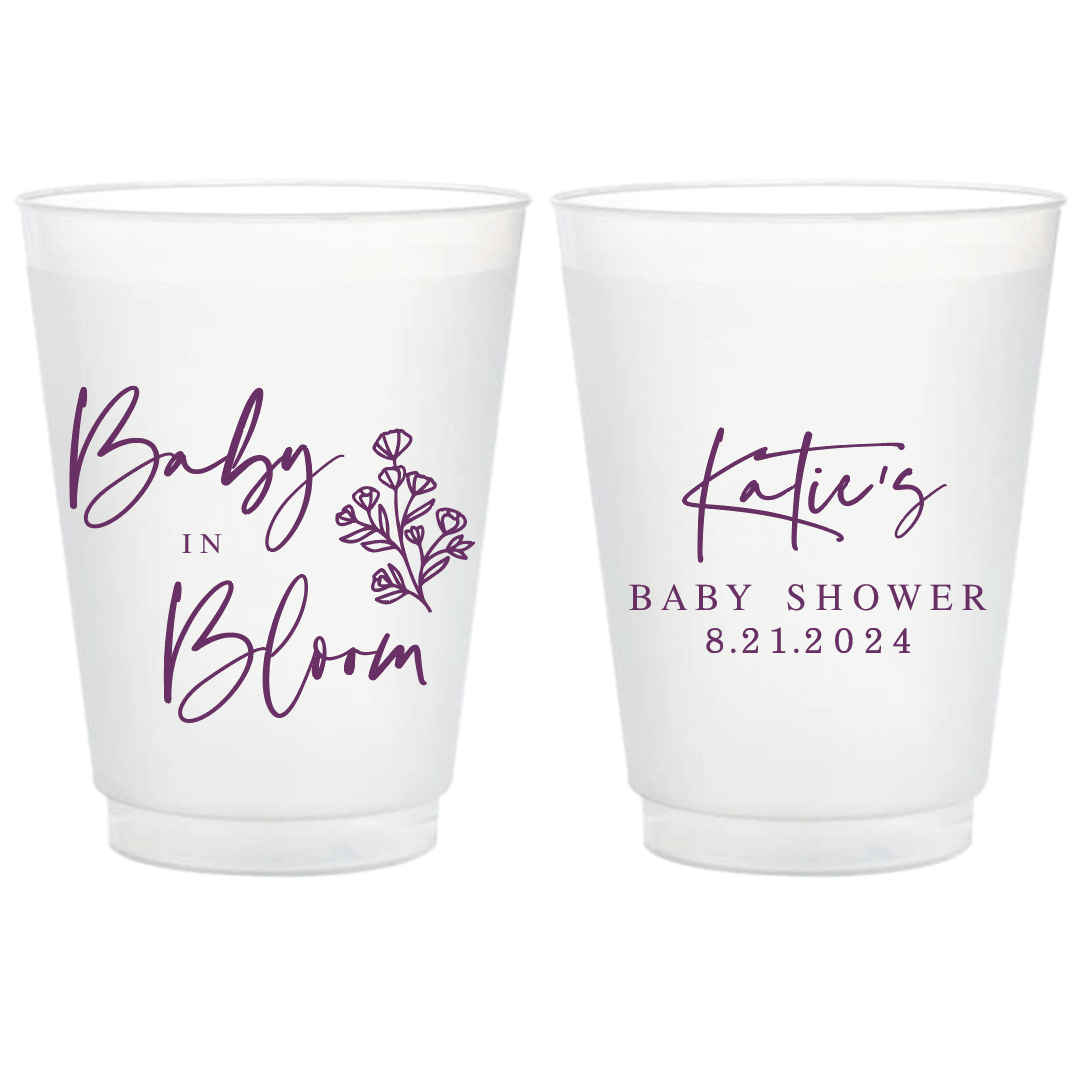 Baby in Bloom Baby Shower Frosted Plastic Cups - Cup - Frosted