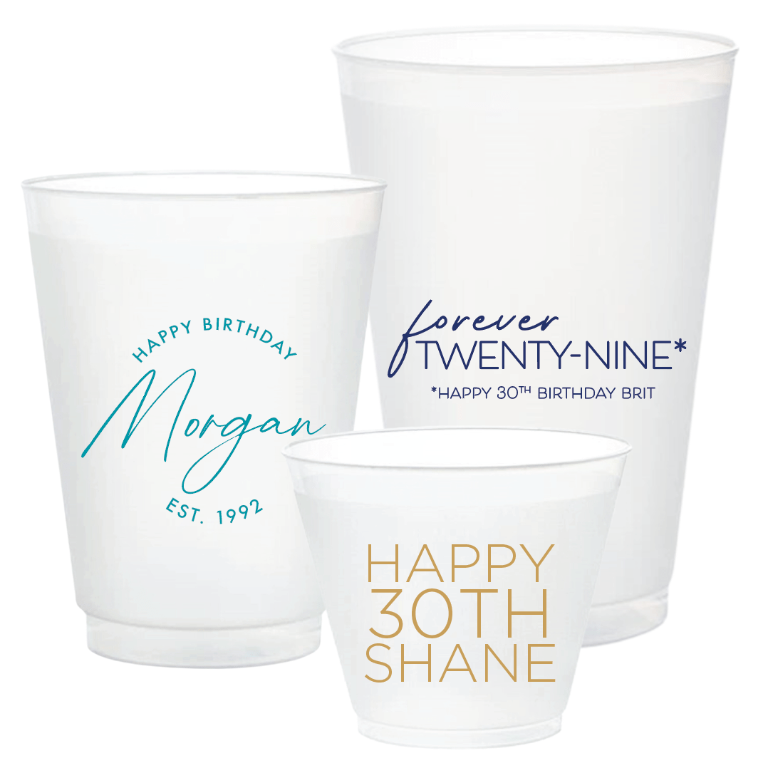 Birthday Frosted Plastic Cups - Cup - Frosted