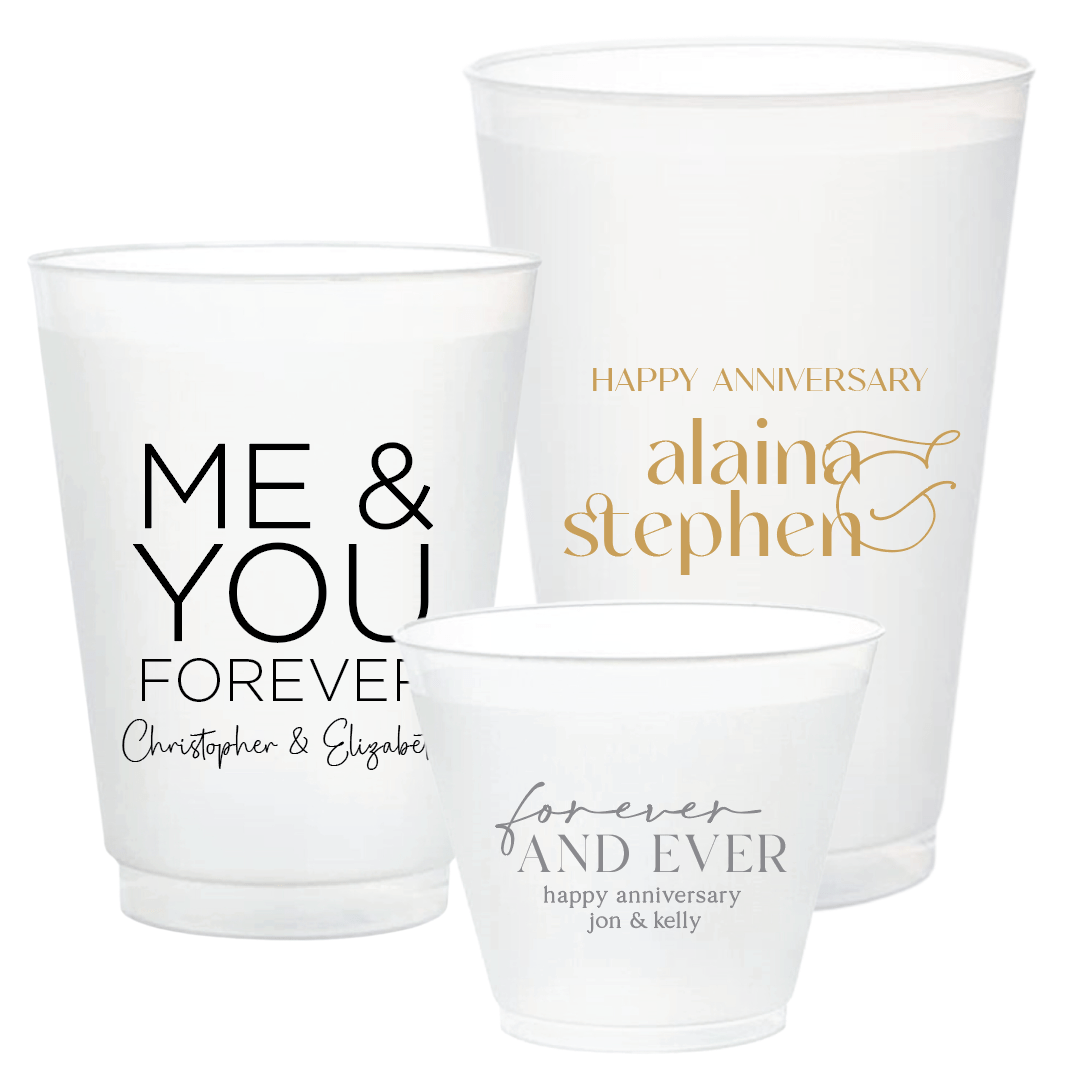 Anniversary Frosted Plastic Cups - Cup - Frosted