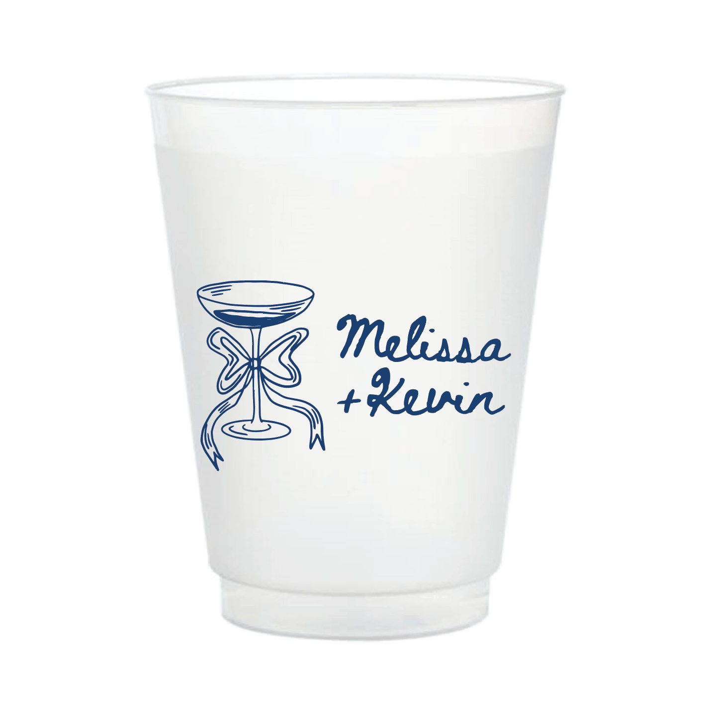 Champagne Doodle Wedding Frosted Plastic Cups - Cup - Frosted