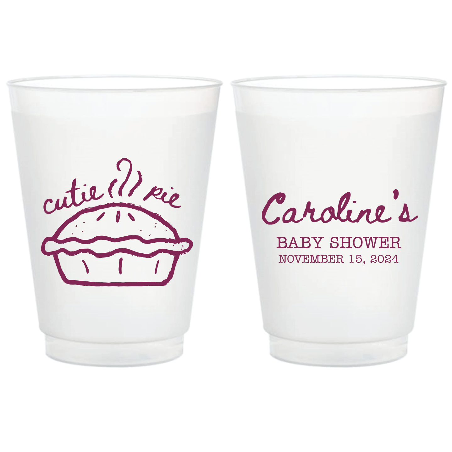 Cutie Pie Baby Shower Frosted Plastic Cups - Cup - Frosted