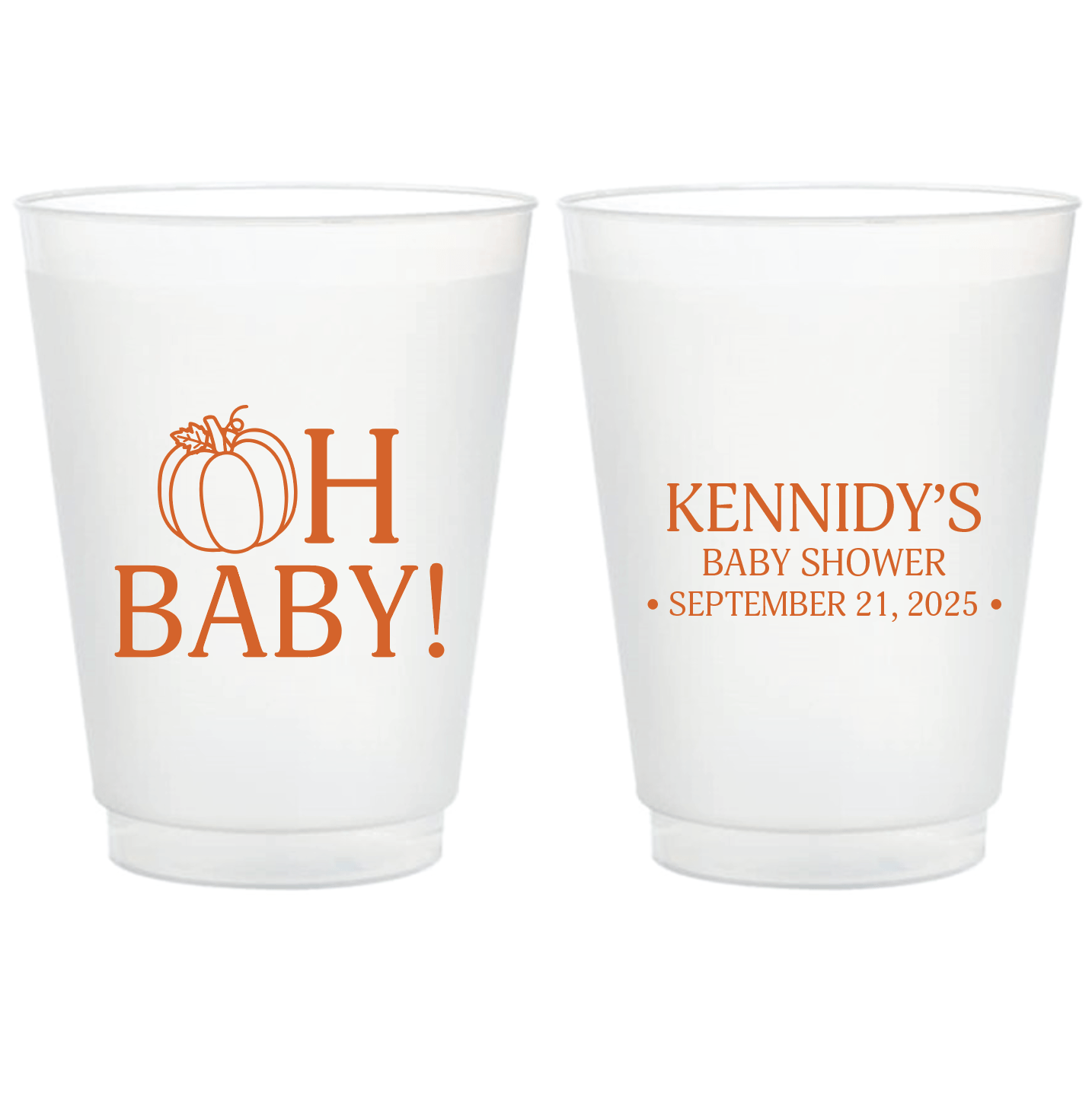 Fall Oh Baby Shower Frosted Plastic Cups - Cup - Frosted