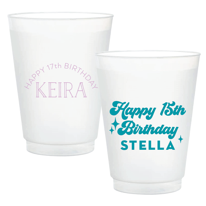 Teen Birthday Frosted Plastic Cups - Cup - Frosted