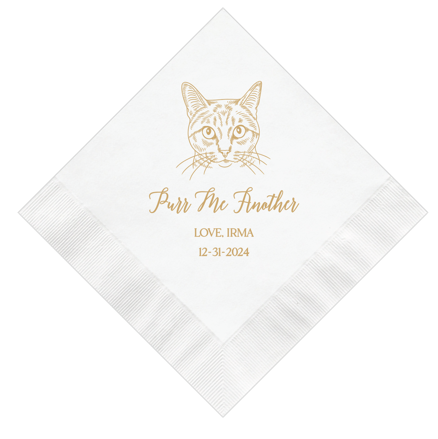Cat Lover’s Custom Wedding Napkins - Napkins - Foil Stamped - Dog