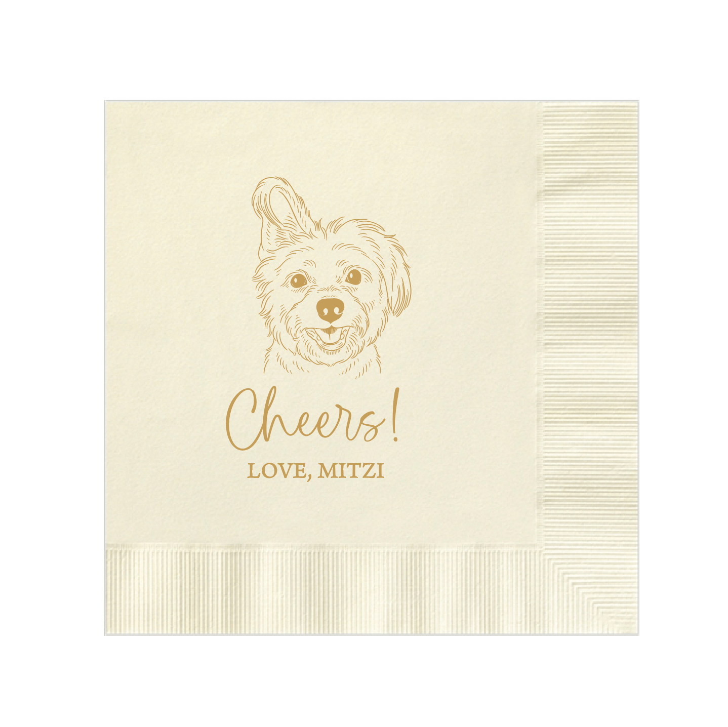 Custom Dog Wedding Napkins - Napkins - Foil Stamped - Dog