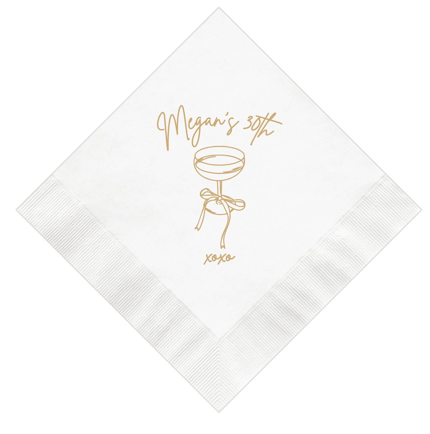 Birthday Champagne Toast Personalized Napkins - Napkins - Foil Stamped