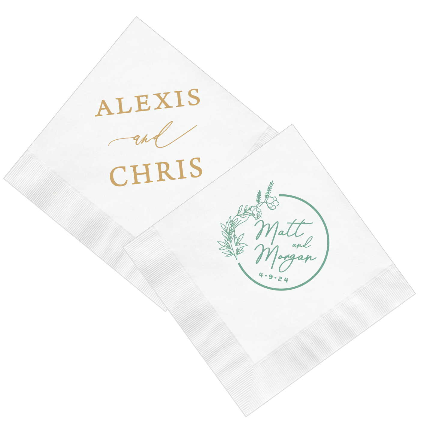 Custom Wedding Napkins - Napkins - Foil Stamped