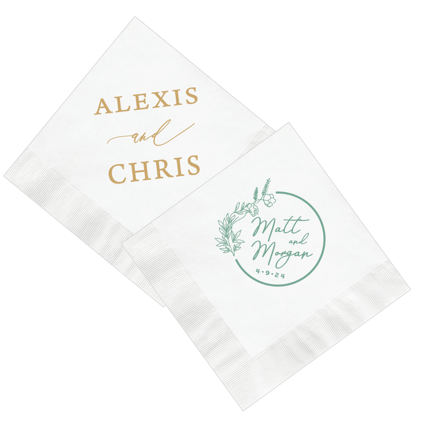 Custom Wedding Napkins - Napkins - Foil Stamped