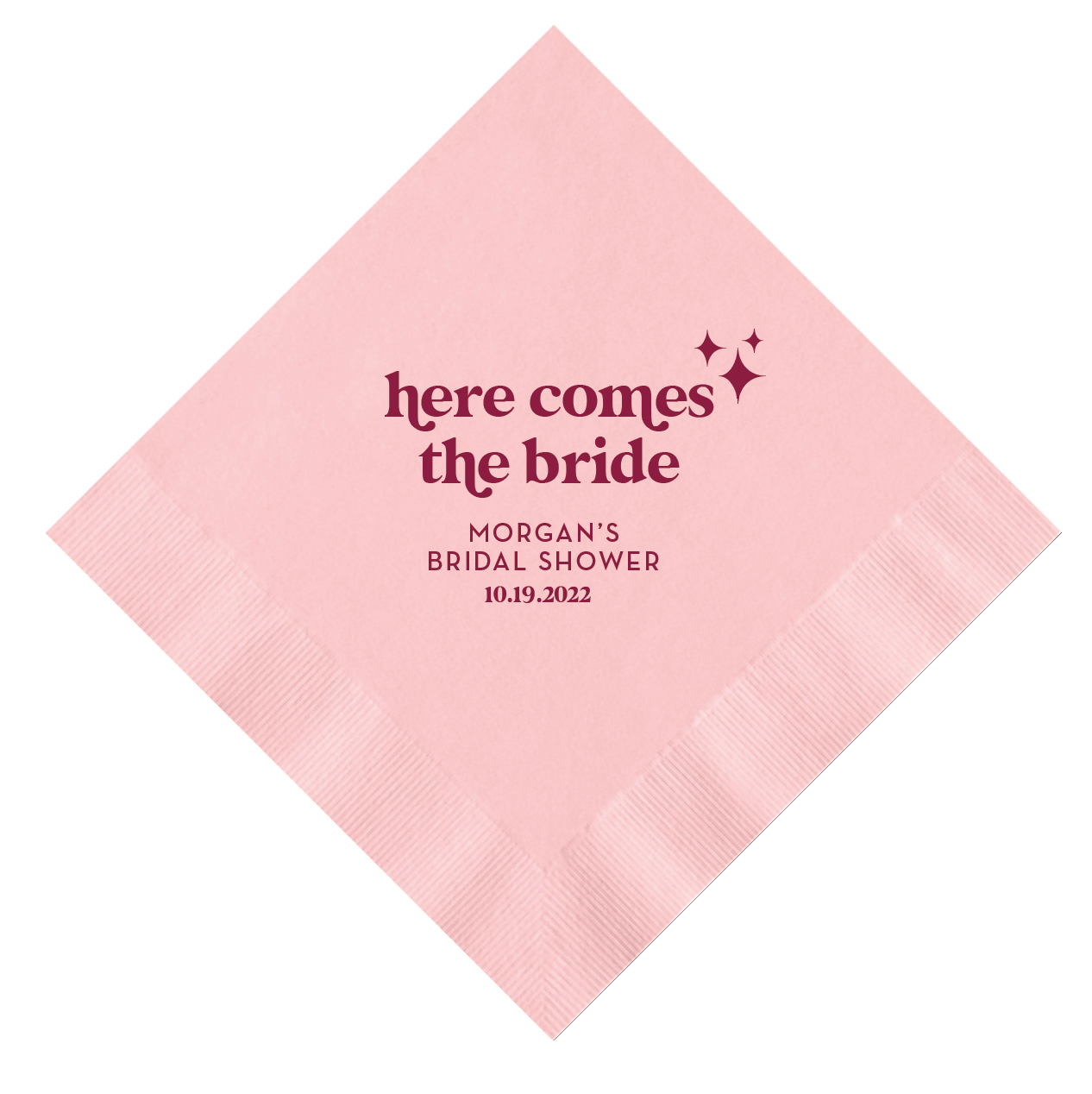 Here Comes the Bride Bridal Shower Napkins - Napkins - Foil Stamped