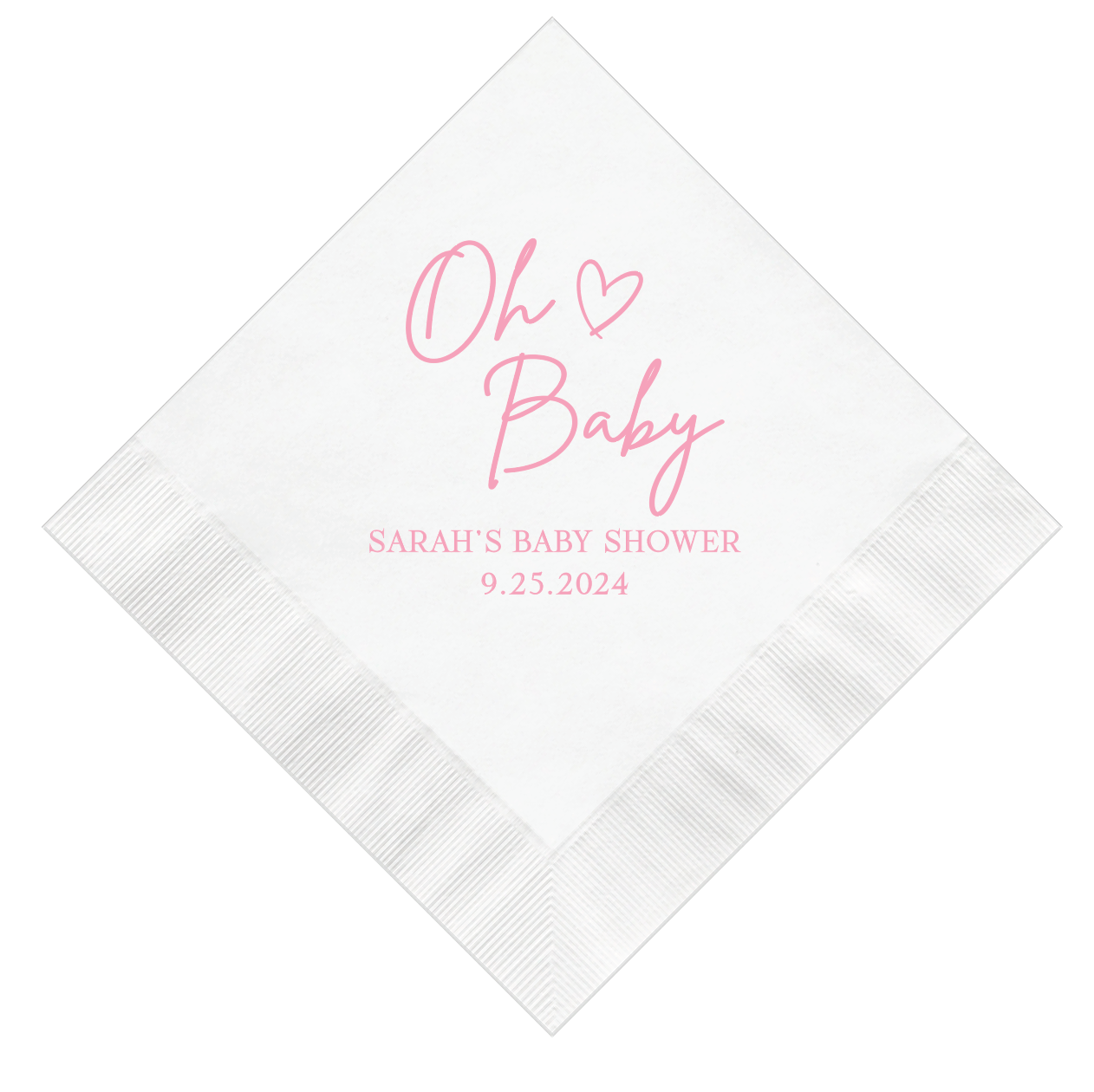 Oh Baby Personalized Baby Shower Napkins - Napkins - Foil Stamped