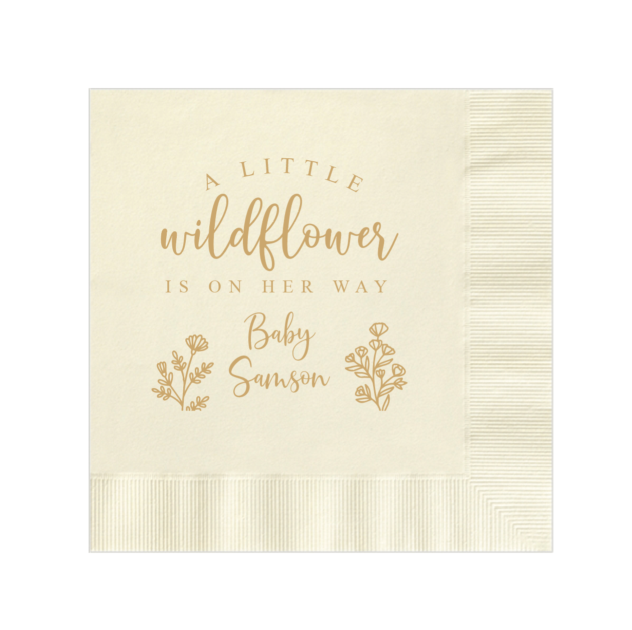A Little Wildflower Baby Shower Napkins - Napkins - Foil Stamped