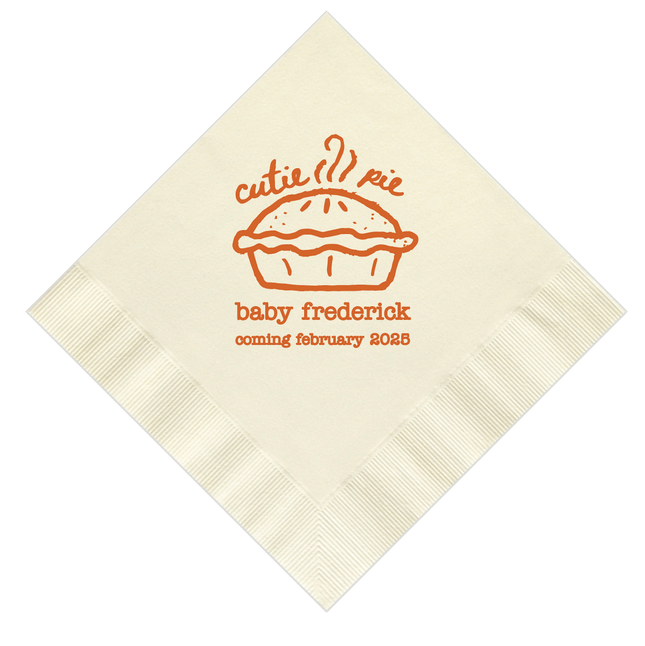 Cutie Pie Baby Shower Theme Napkins - Napkins - Foil Stamped