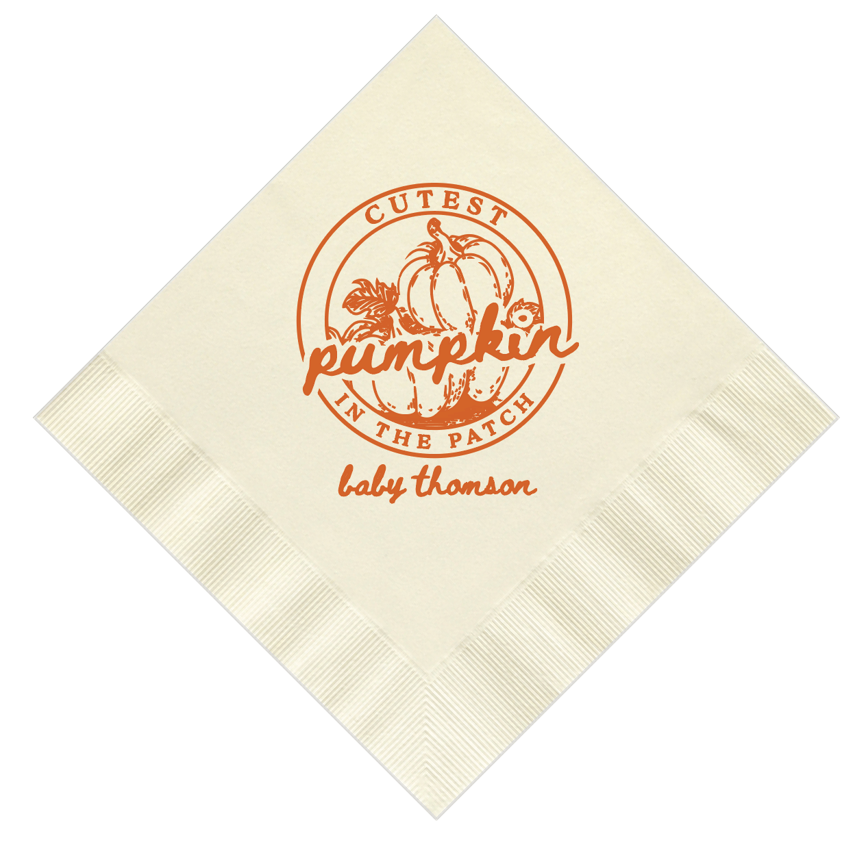 Cutest Pumpkin in the Patch Baby Shower Theme Napkins - Napkins - Foil Stamped