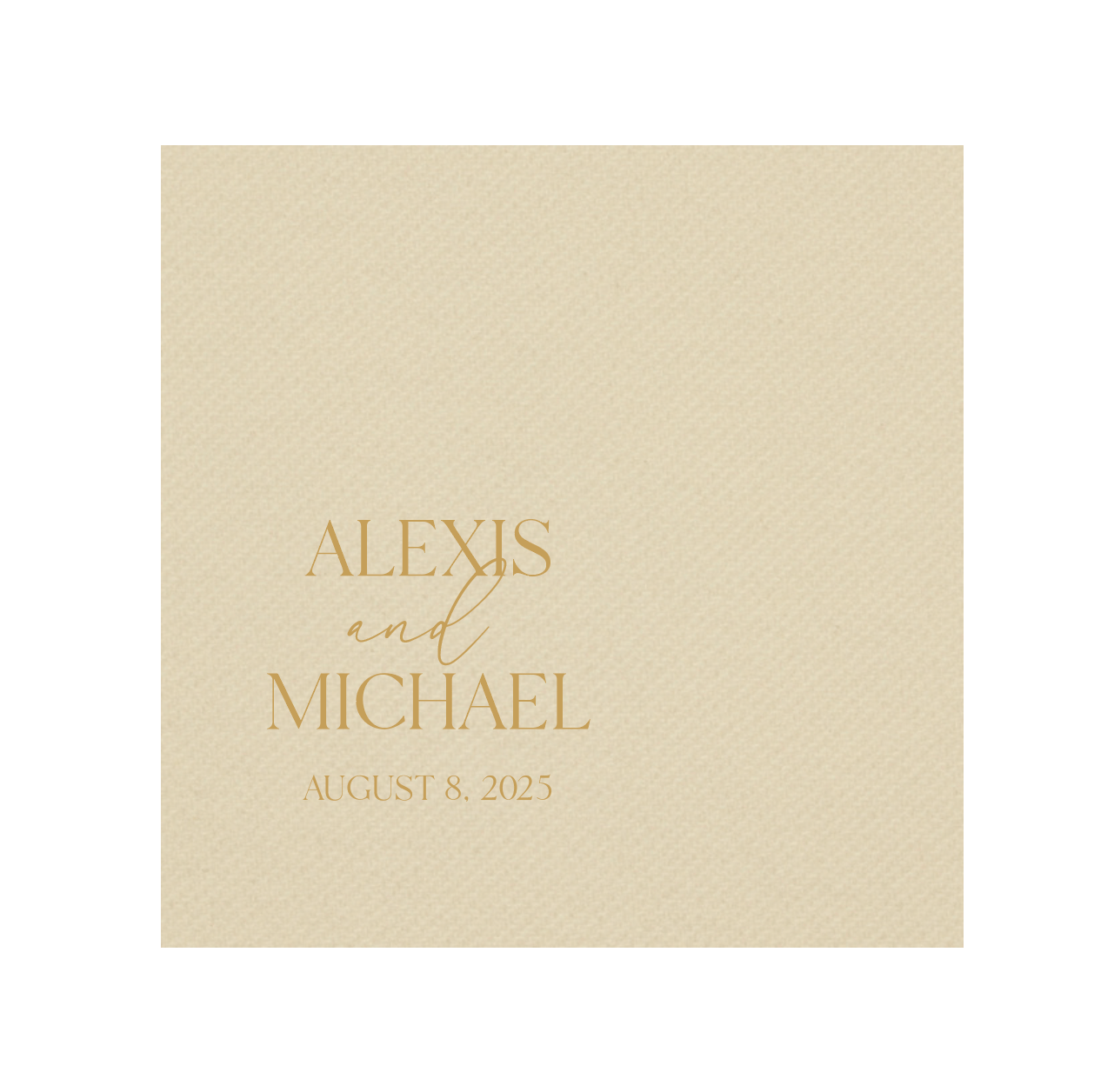 Custom First Name Wedding Premium Linun Uncoined Napkins - Napkins - Linun Foil Stamped