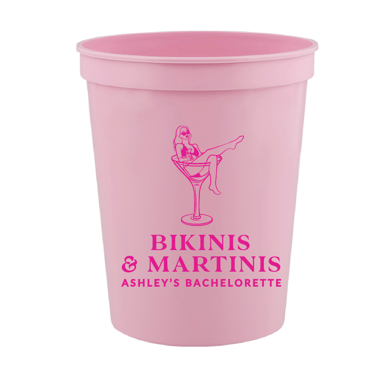 Bikinis and Martinis Bachelorette Stadium Cups - Cups - Stadium - Bachelorette