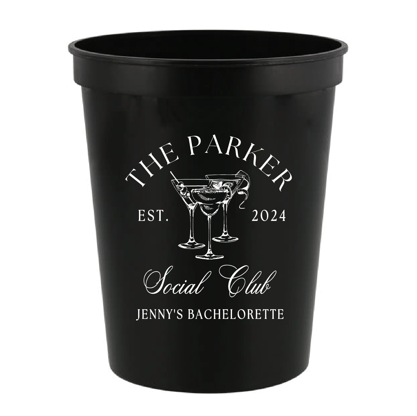Custom Last Name Social Club Bachelorette Stadium Cups - Cups - Stadium - Bachelorette