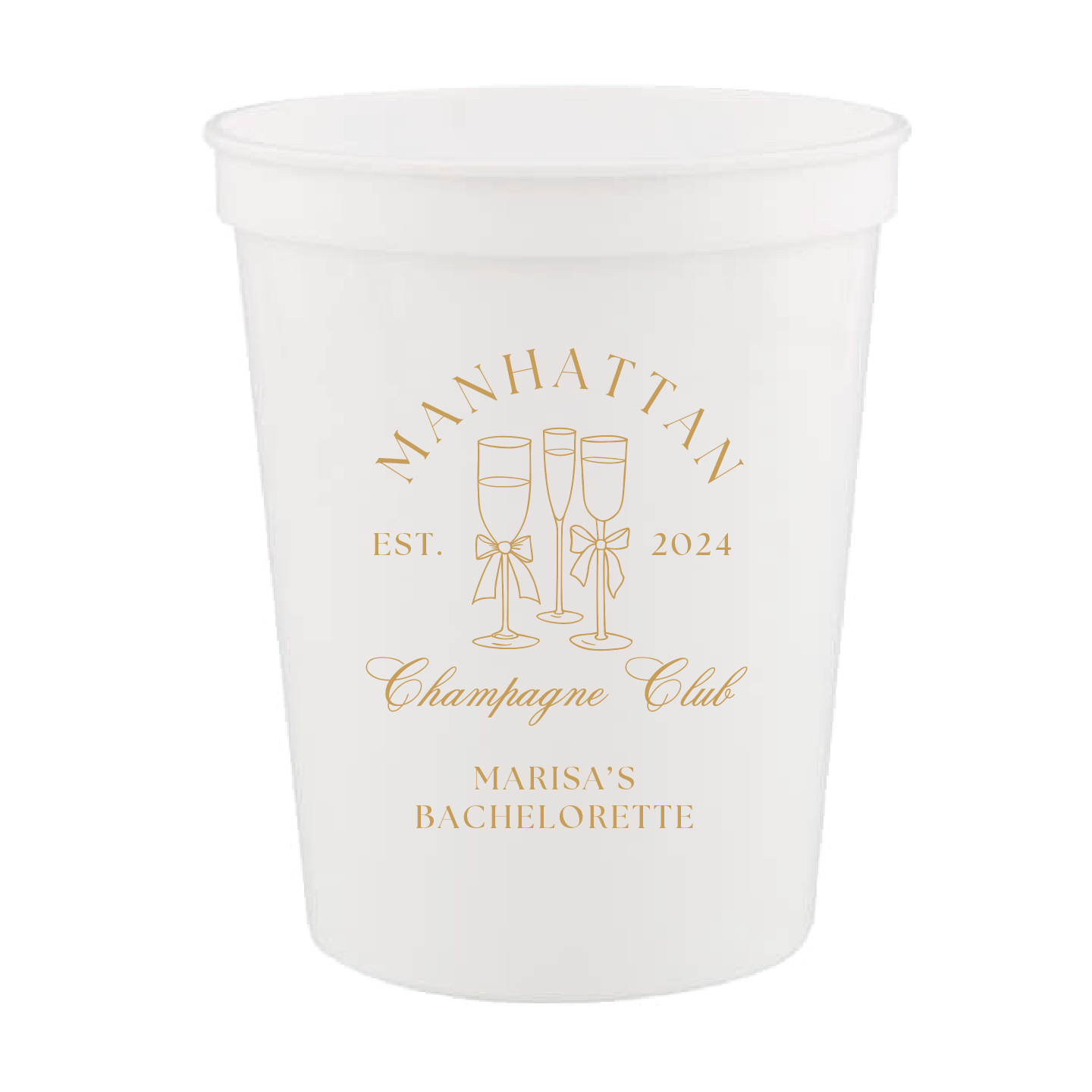 Custom Location Champagne Club Bachelorette Stadium Cups - Cups - Stadium - Bachelorette