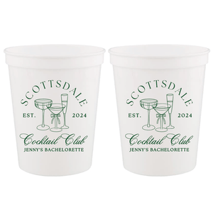 Custom Location Cocktail Club Bachelorette Stadium Cups