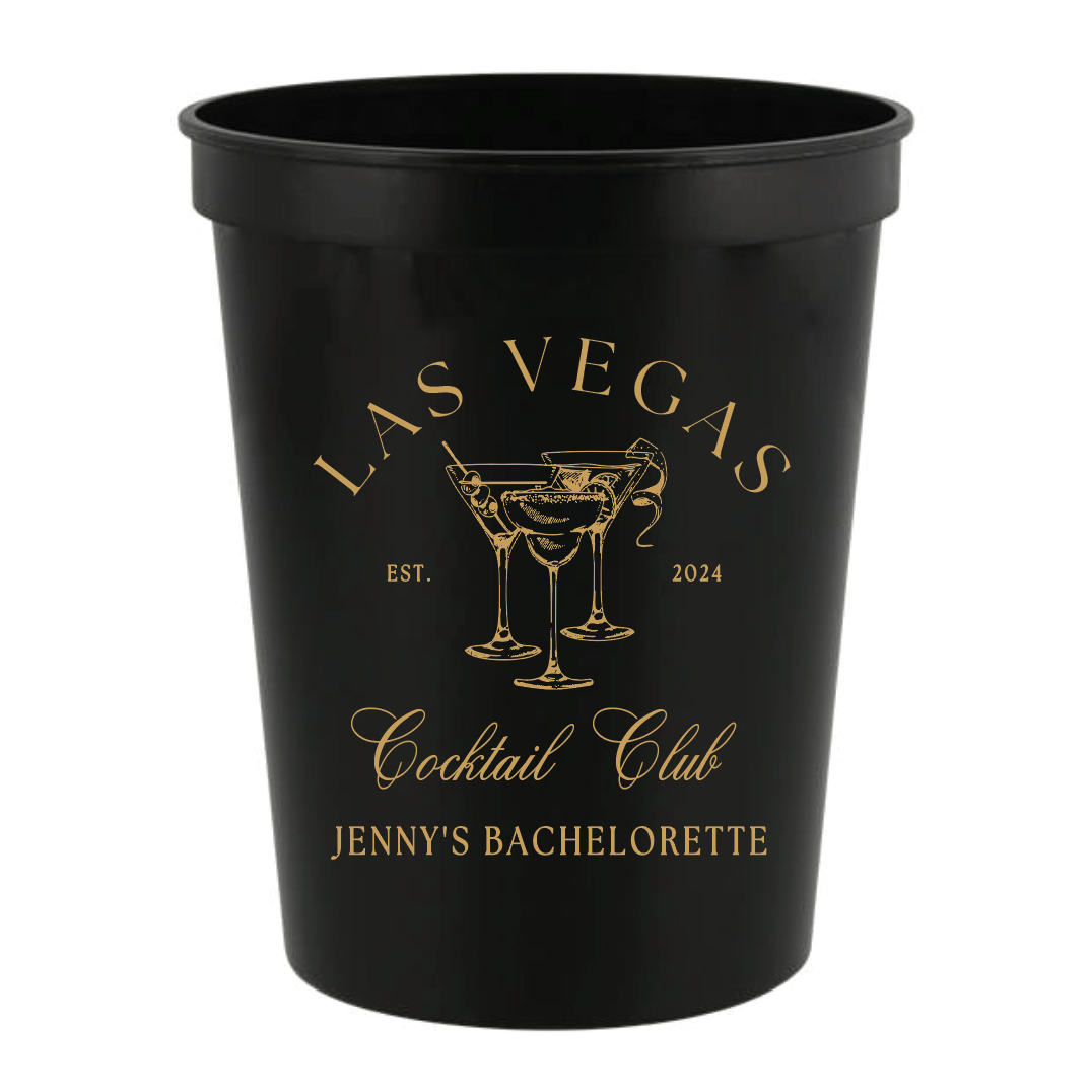 Custom Location Cocktail Club Bachelorette Stadium Cups - Cups - Stadium - Bachelorette