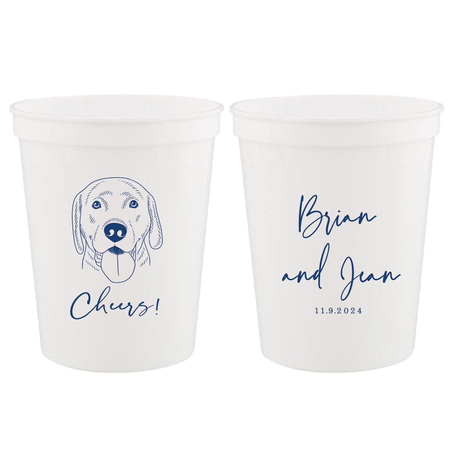 Custom Pet Portrait Stadium Plastic Cups - Cup - Stadium - Dog