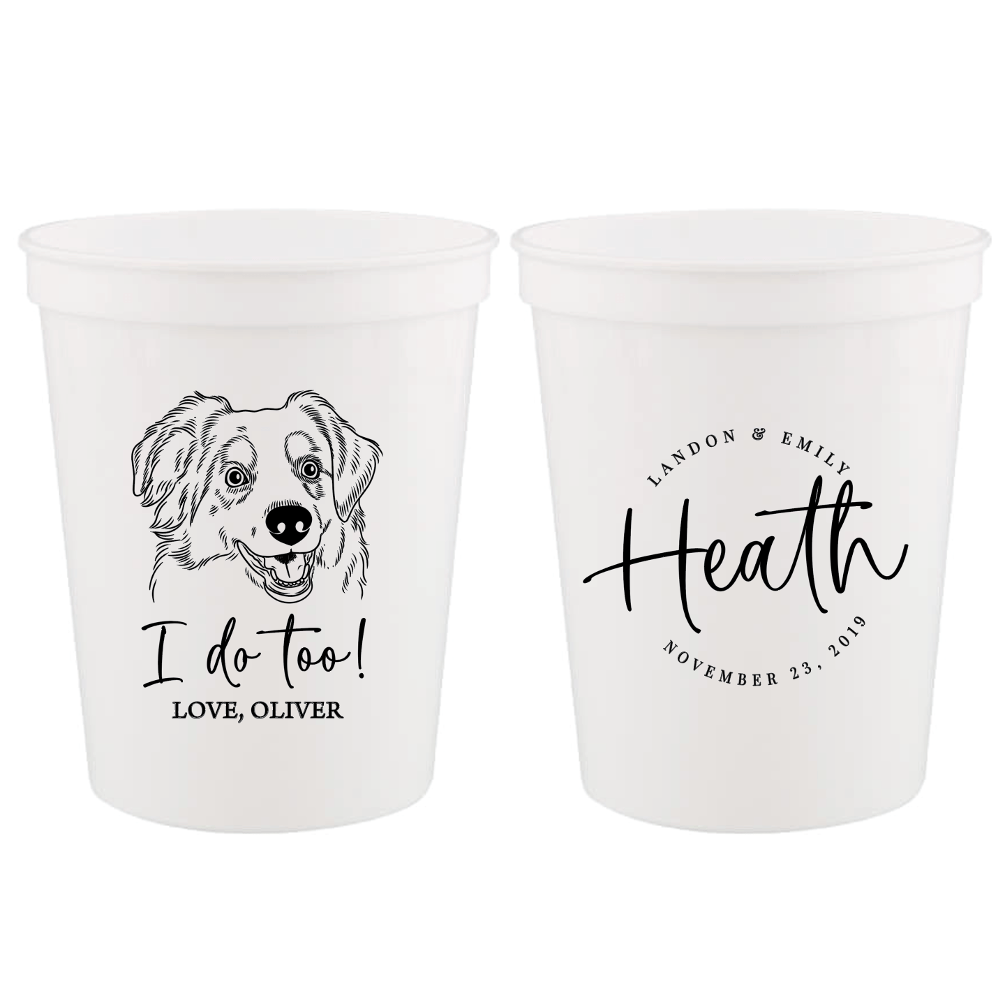 Custom Pet Stadium Cups with Illustrated Dog Design - Cup - Stadium - Dog