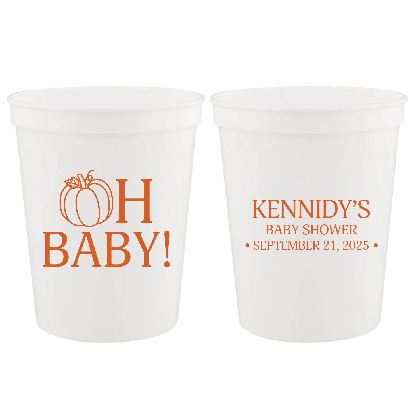 Fall Oh Baby Personalized Baby Shower Stadium Cups - Cup - Stadium