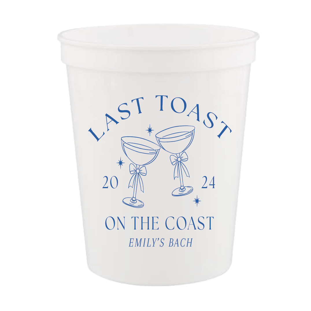 Last Toast on the Coast Bachelorette Stadium Cups - Cups - Stadium - Bachelorette