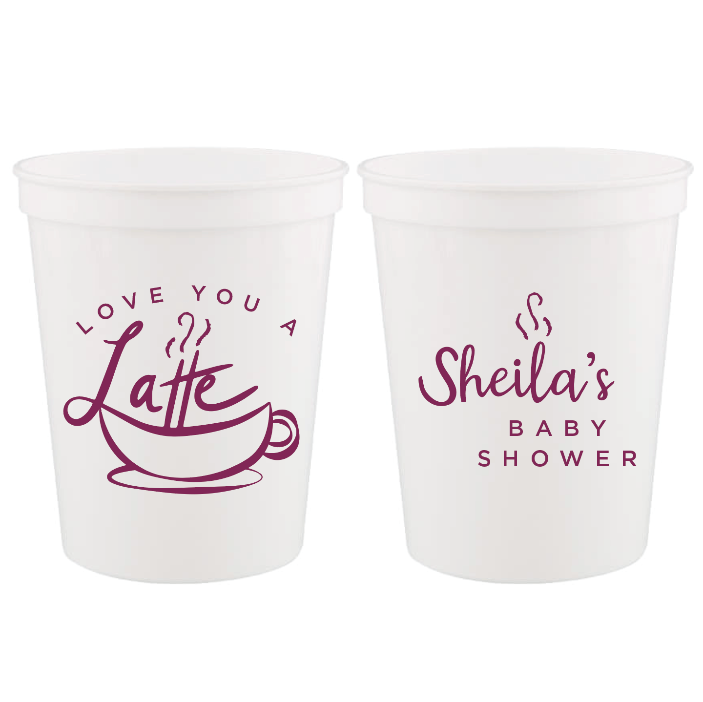 Love You a Latte Personalized Baby Shower Stadium Cups - Cup - Stadium
