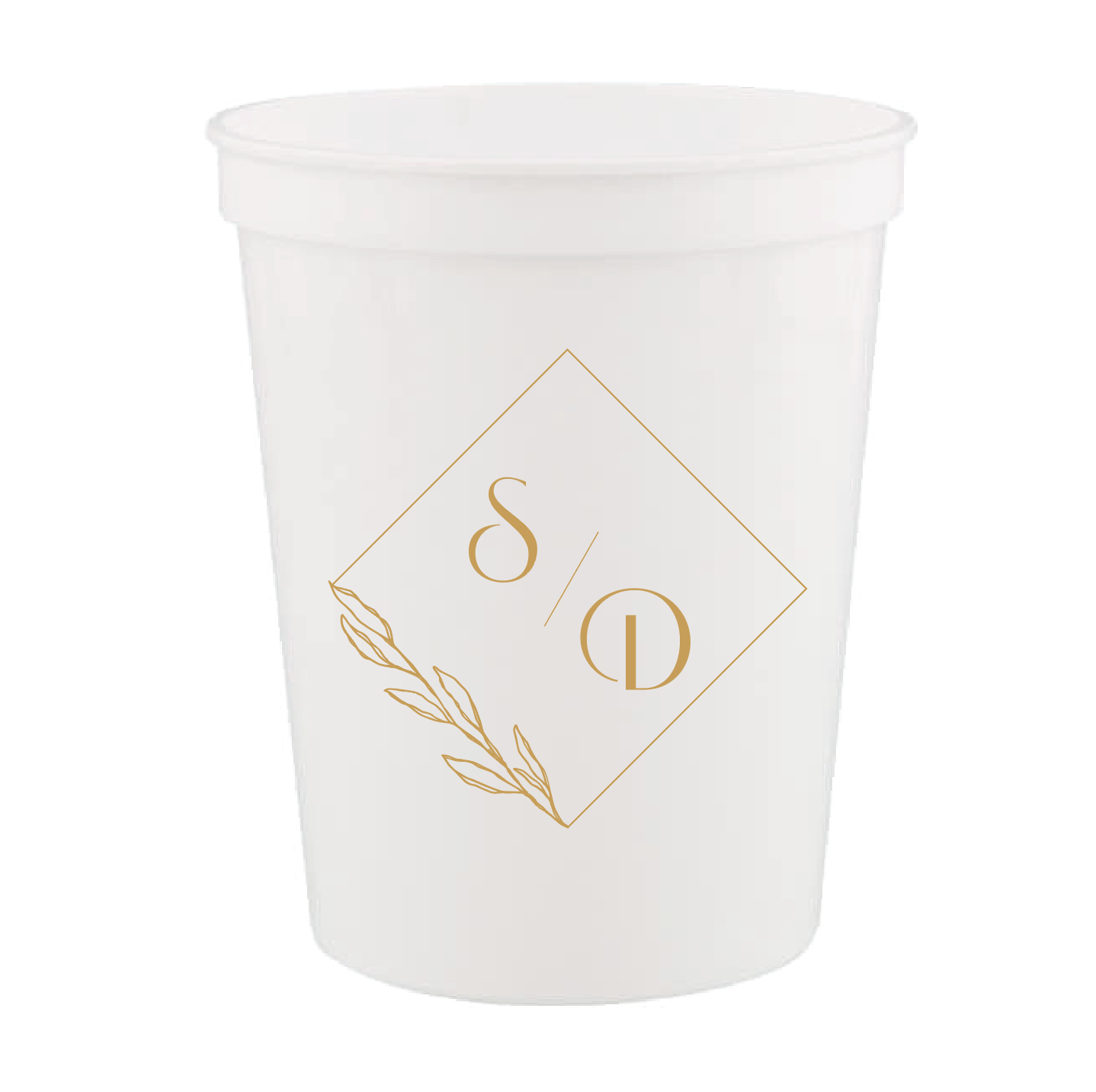 Modern Wedding Crest Personalized Stadium Plastic Cups - Cup - Stadium