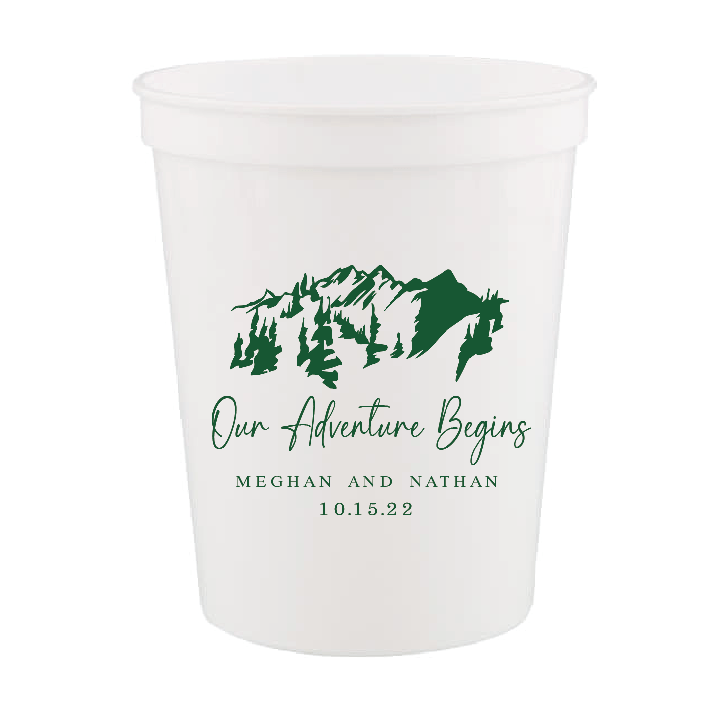 Our Adventure Begins Personalized Wedding Stadium Cups - Cup - Stadium