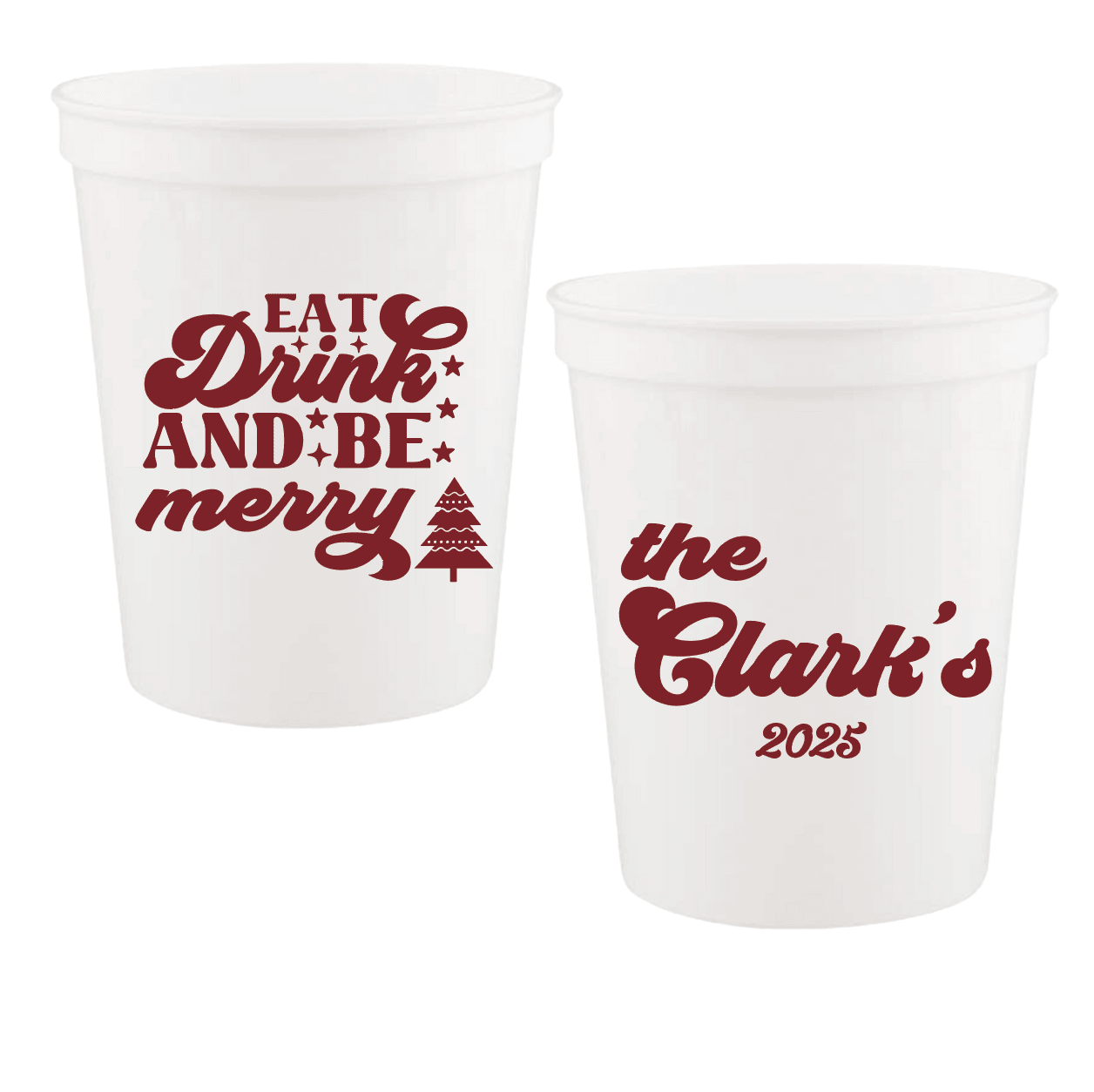 Eat Drink and Be Merry Christmas Stadium Cups - Cup - Stadium