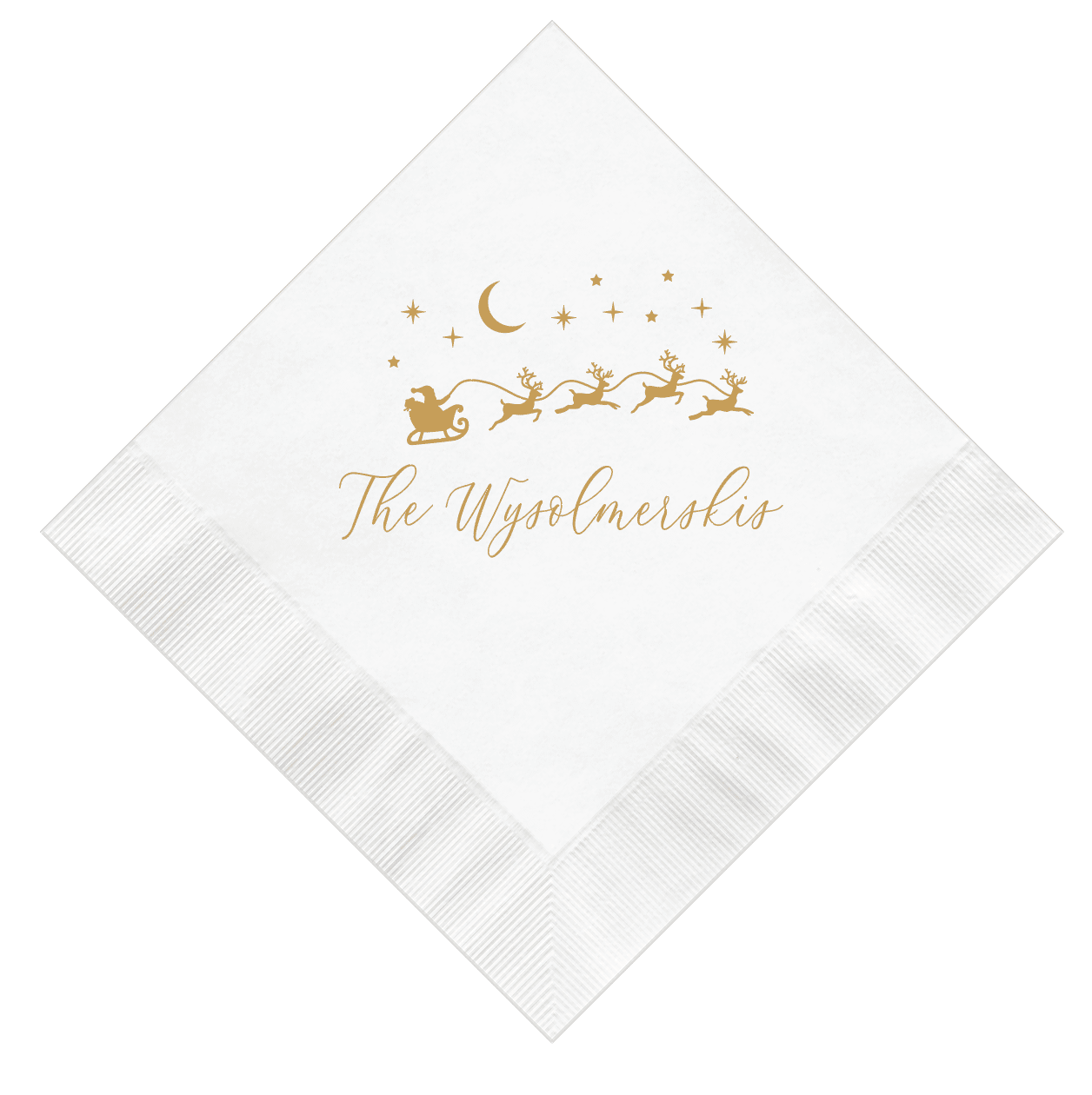 Christmas Night Sky Personalized Napkins - Napkins - Foil Stamped