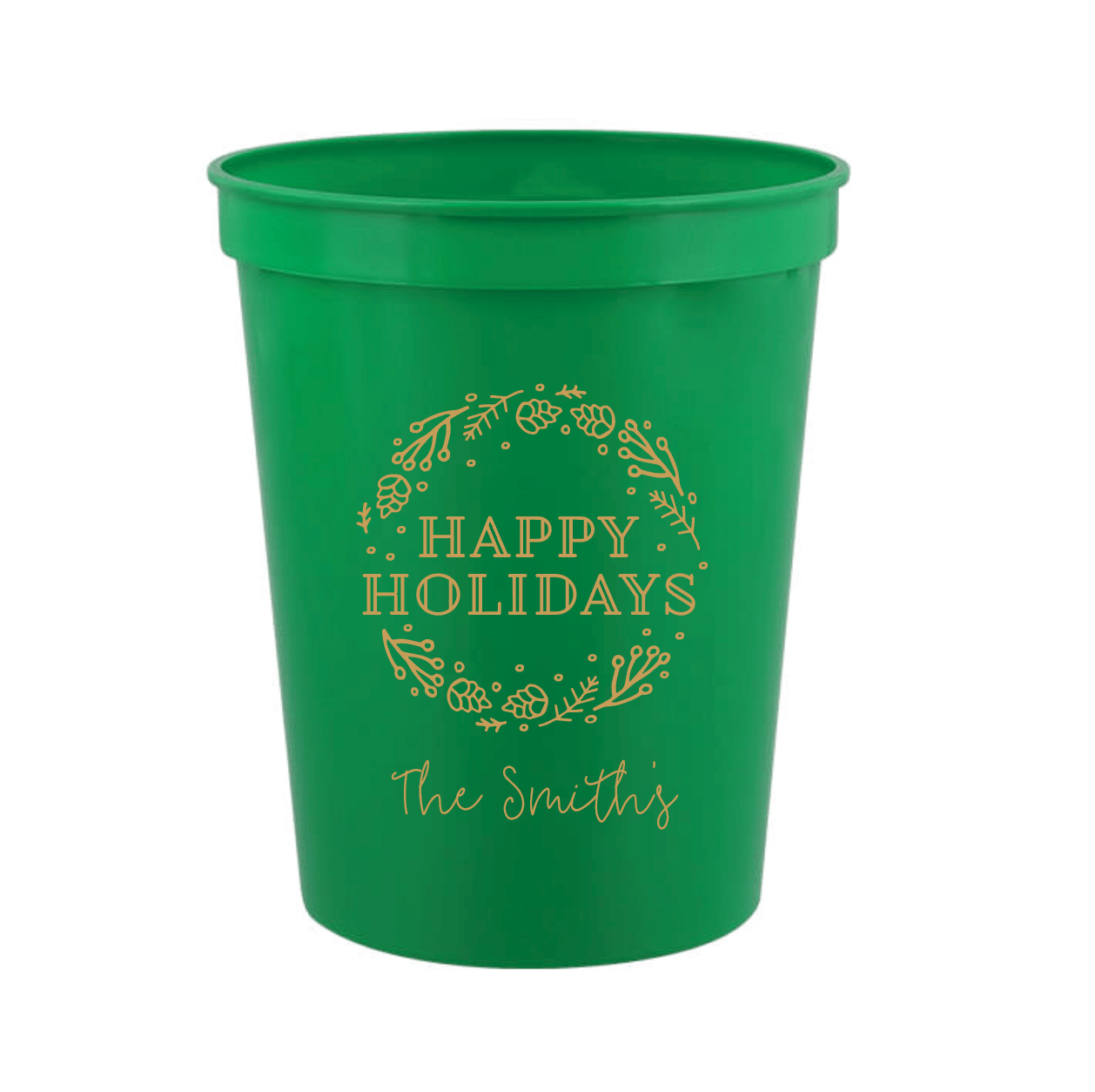 Happy Holidays Personalized Stadium Cups - Cup - Stadium