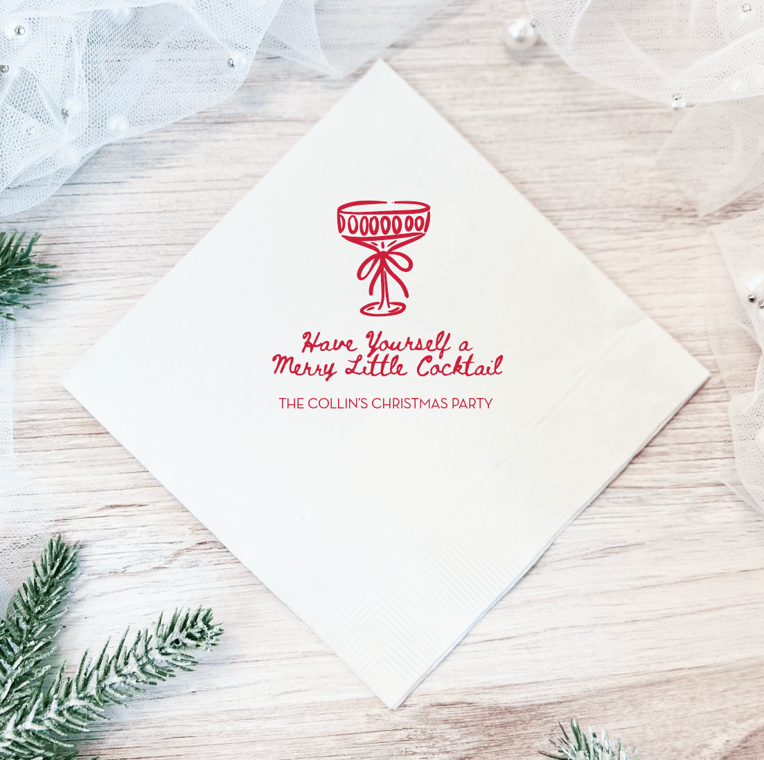 Have A Merry Little Cocktail Personalized Napkins - Napkins - Foil Stamped