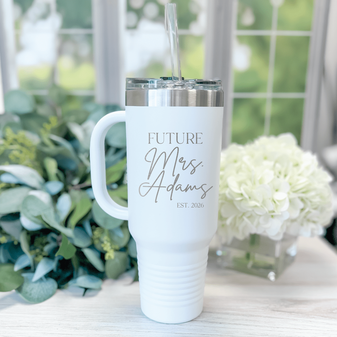 Future Mrs 40oz Tumbler Gift - Laser Engraved Travel Cup