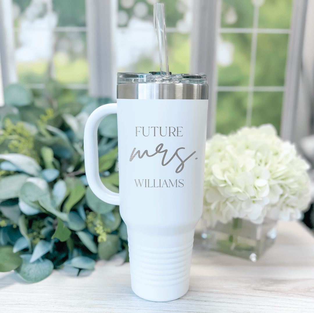 Future Mrs 40oz Tumbler Gift - Laser Engraved Travel Cup